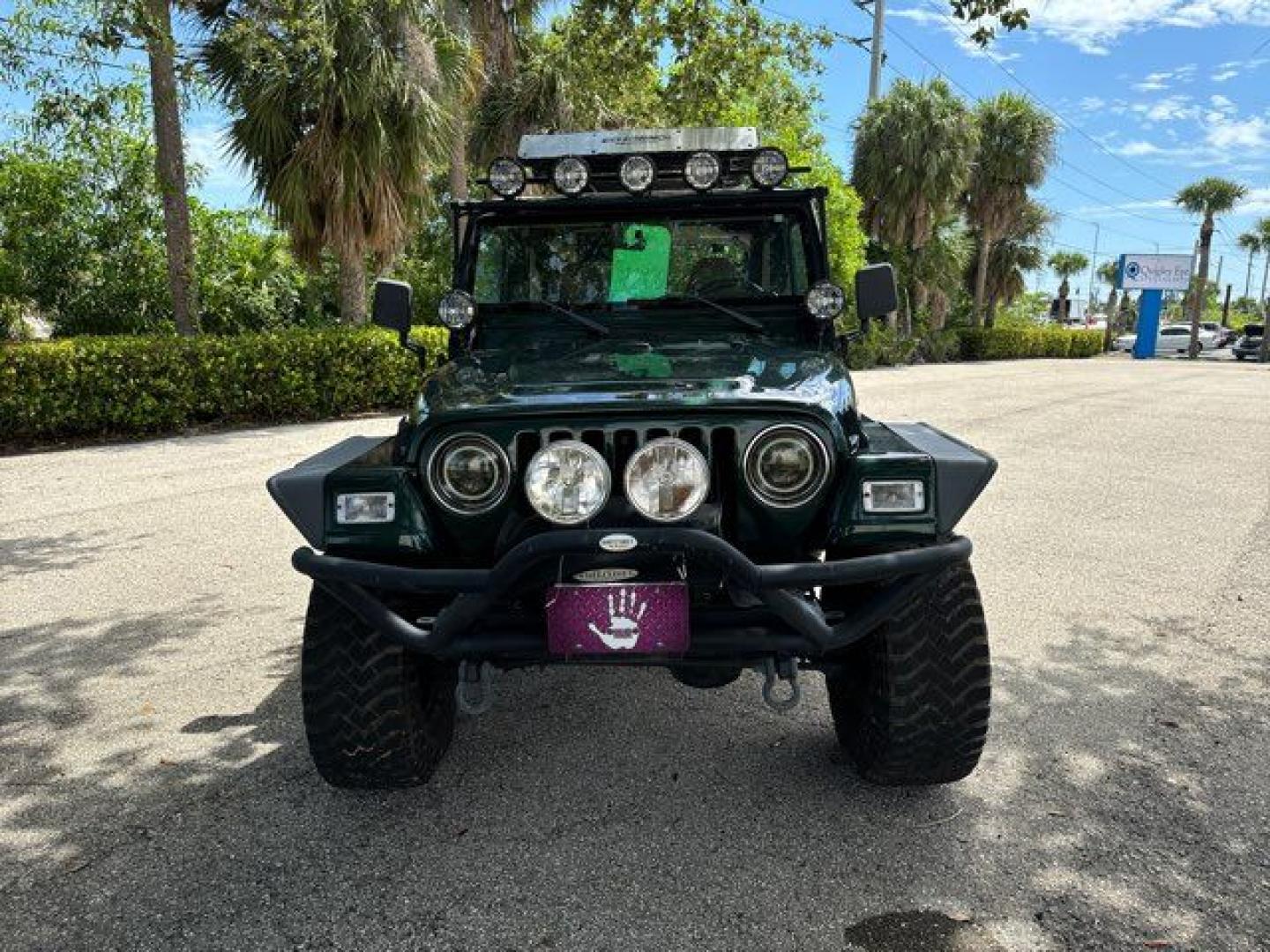 1999 Forest Green Pearlcoat /Agate Vinyl Jeep Wrangler Sport (1J4FY19S5XP) with an 4.0L L6 OHV 12V engine, located at 11100 Summerlin Square Dr., Fort Myers Beach, FL, 33931, (239) 999-7777, 26.493452, -81.938683 - Photo#2